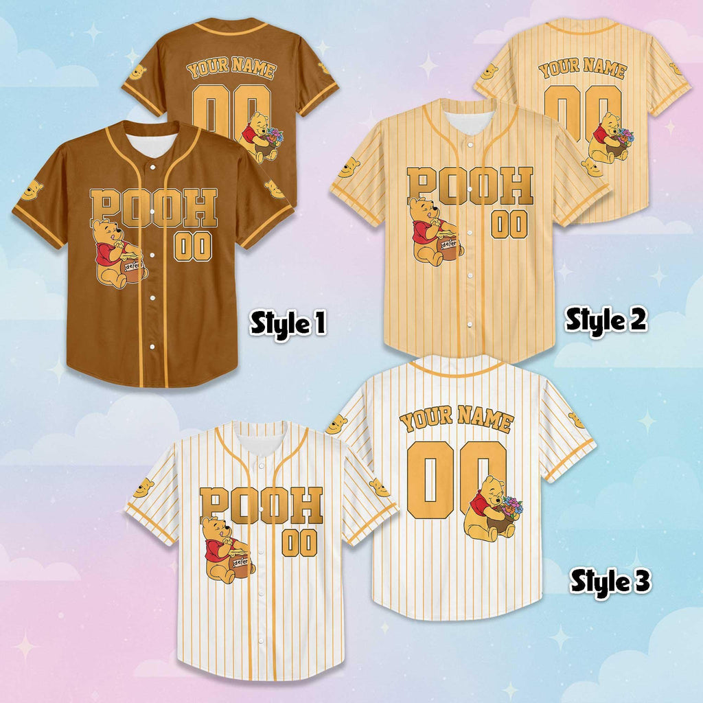 Personalized Winnie the Pooh Baseball Jersey, Disney Winnie the Pooh Shirt, Tigger Disney Outfit, Matching Family Jersey, Birthday Gift