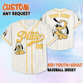 Personalized Disney Baby Pluto Baseball Jersey, Custom Pluto Dog Jersey, Family Matching Outfit, Birthday Gift Idea