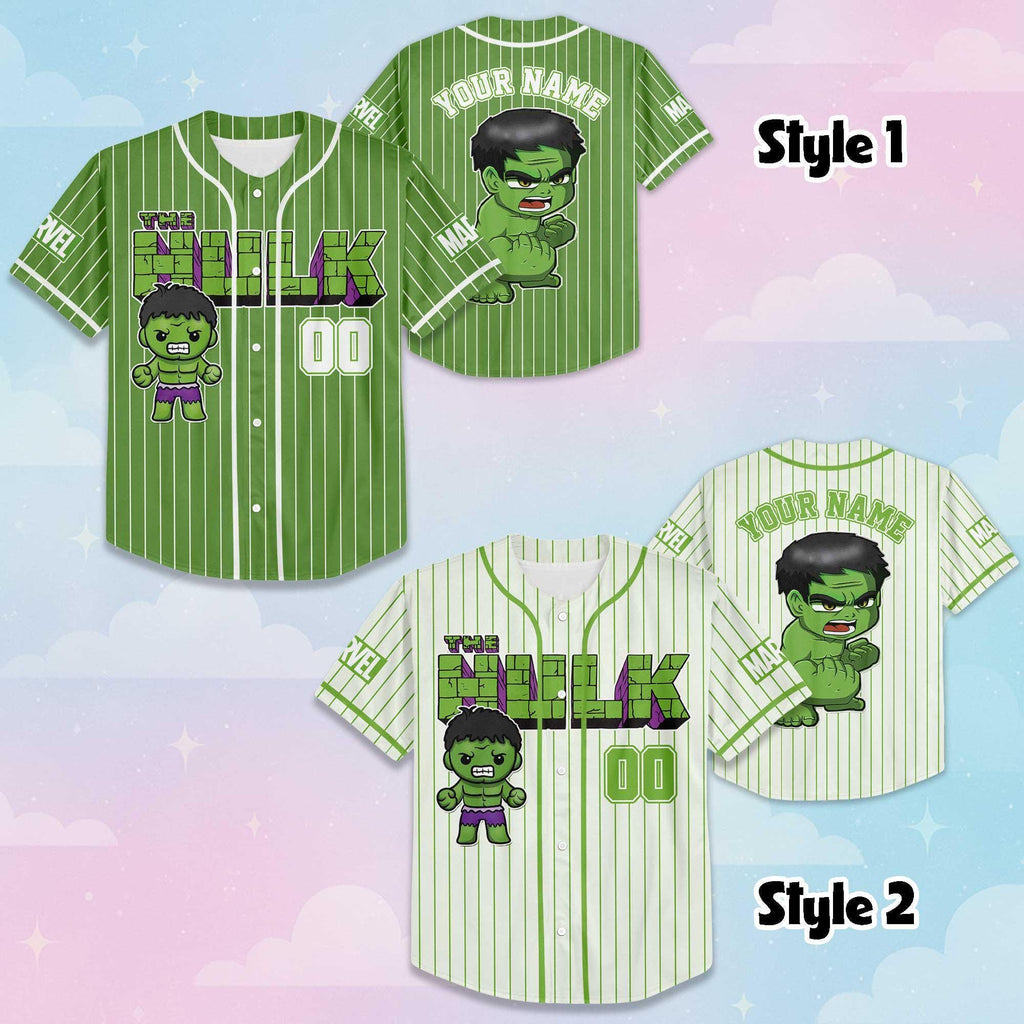 Personalized Baby The Hulk Baseball Jersey, Custom Disney The Hulk Baseball Shirt, Matching Disney Trip Outfit, Disney Birthday Gift