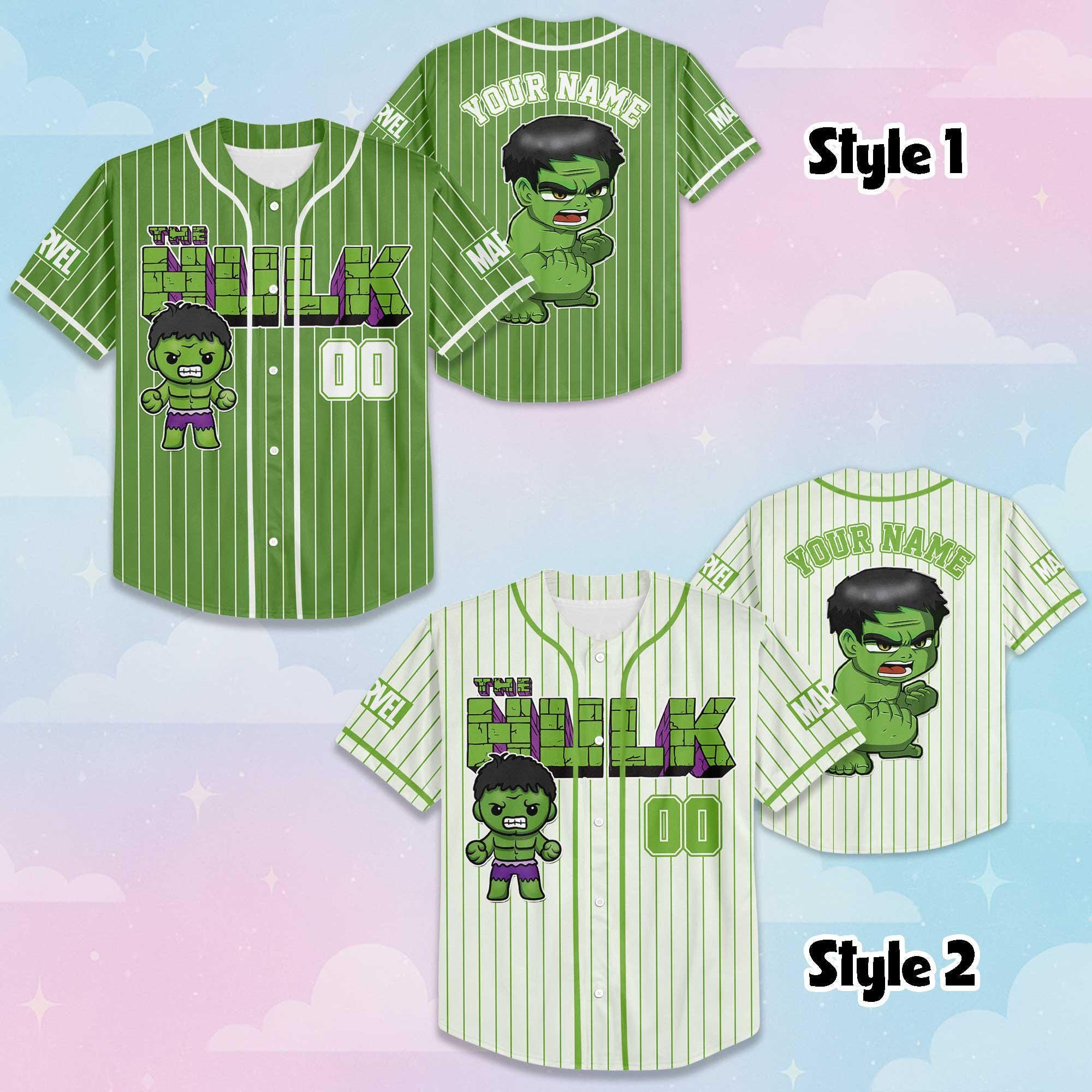 Personalized Baby The Hulk Baseball Jersey, Custom Disney The Hulk Baseball Shirt, Matching Disney Trip Outfit, Disney Birthday Gift