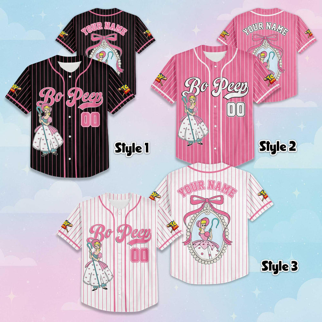 Custom Bo Peep Baseball Jersey, Disney Toy Story Baseball Shirt, Matching Disney Trip Outfit, Birthday Gift