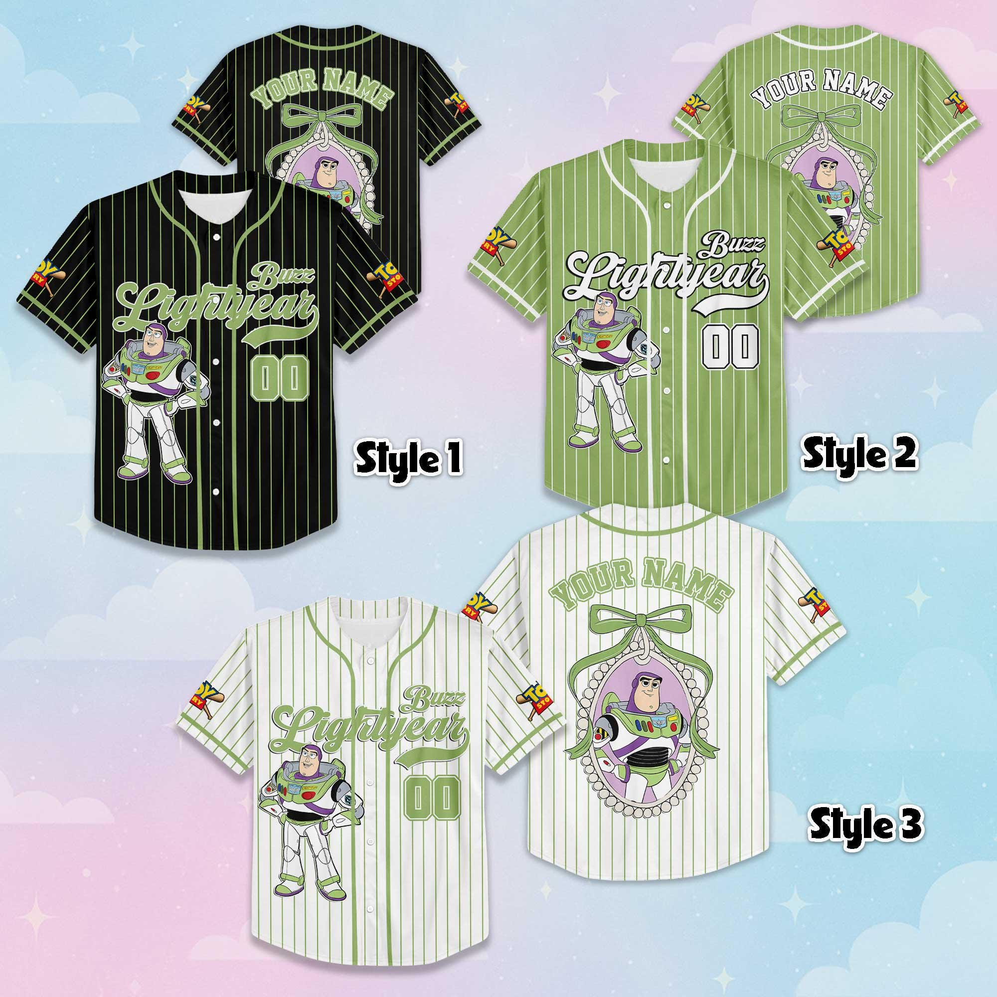 Custom Buzz Lightyear Baseball Jersey, Personalized Disney Toy Story Baseball Shirt, Matching Disney Trip Outfit, Disneyland Birthday Gift