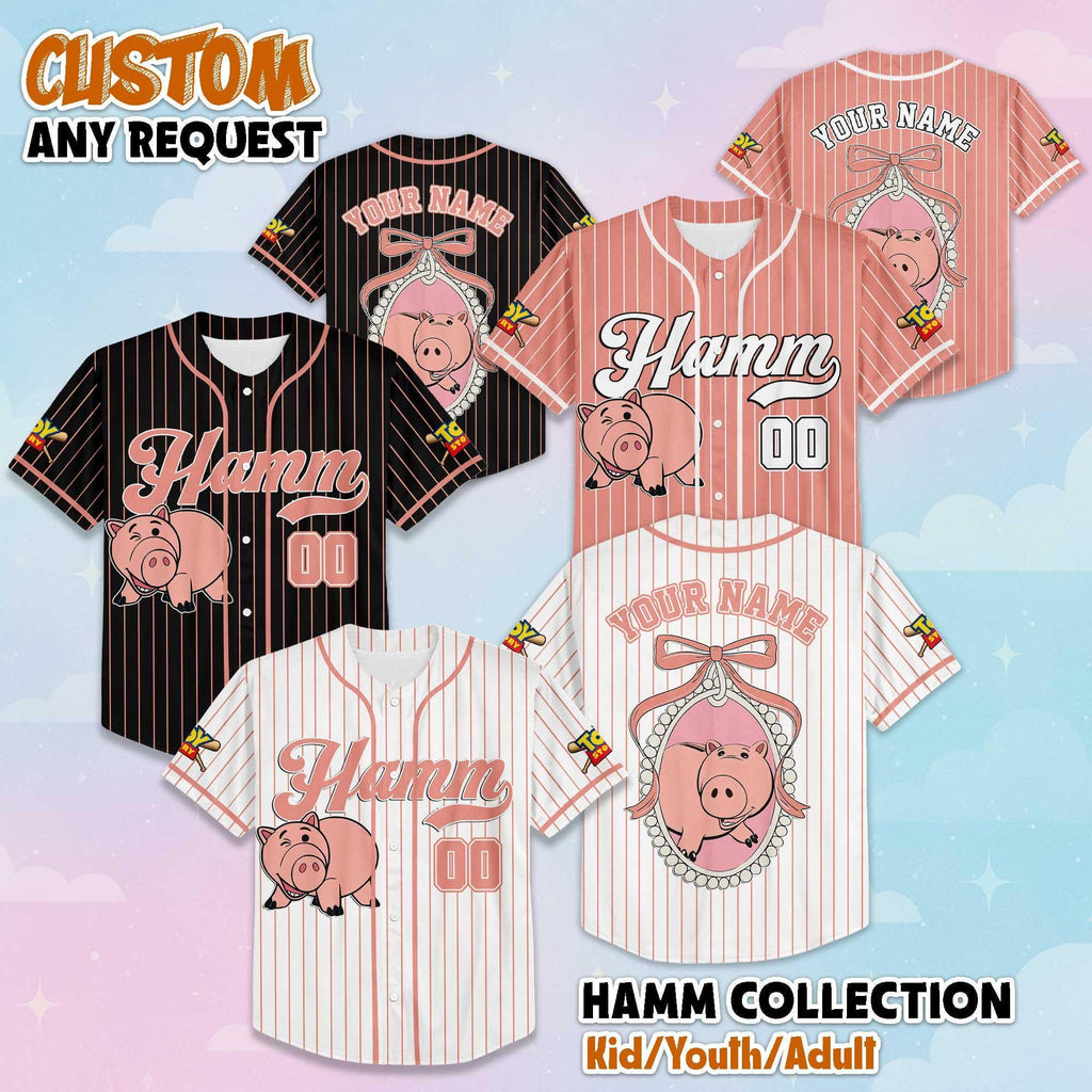 Custom Hamm Baseball Jersey, Personalized Disney Toy Story Baseball Shirt, Matching Disney Trip Outfit, Disneyland Birthday Gift