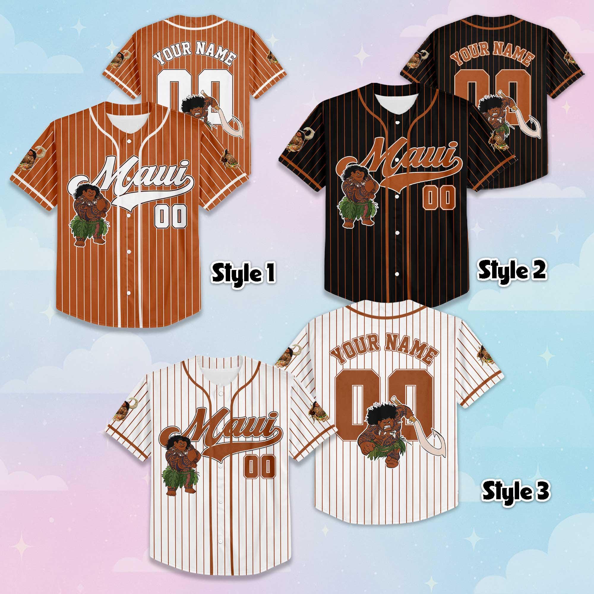Personalized Disney Maui Baseball Jersey, Custom Moana Maui Shirt, Disneyland Baseball Team Outfit, Gift for Disney Fans