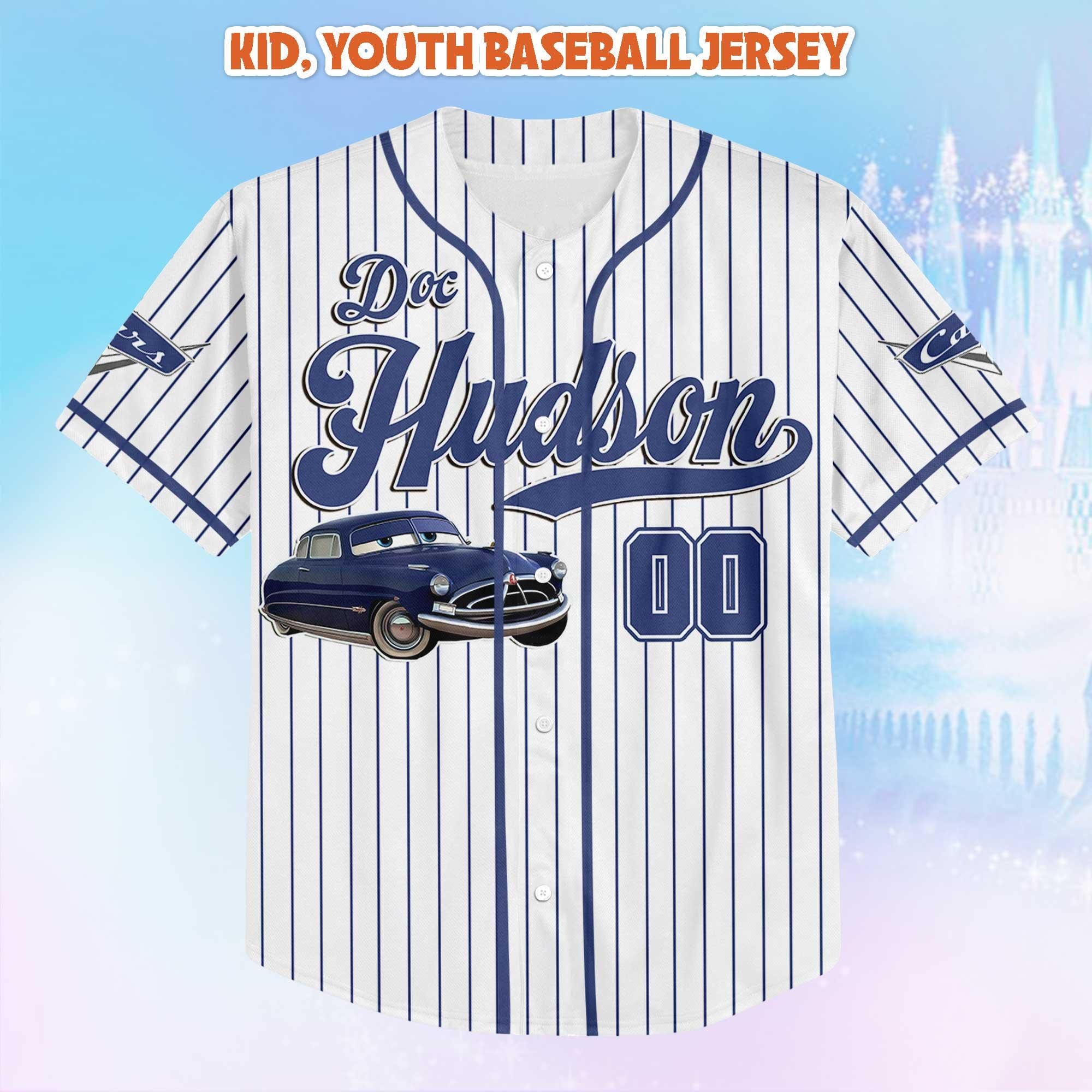 Custom Doc Hudson Baseball Jersey, Disney Cars Family Matching Outfit