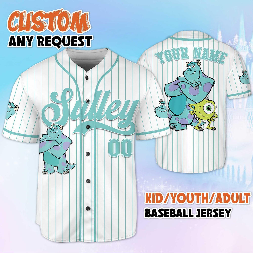 Custom Sulley Baseball Jersey, Disney Monsters Inc Jersey, Personalized Disney Jersey Shirt, Family Matching Outfit