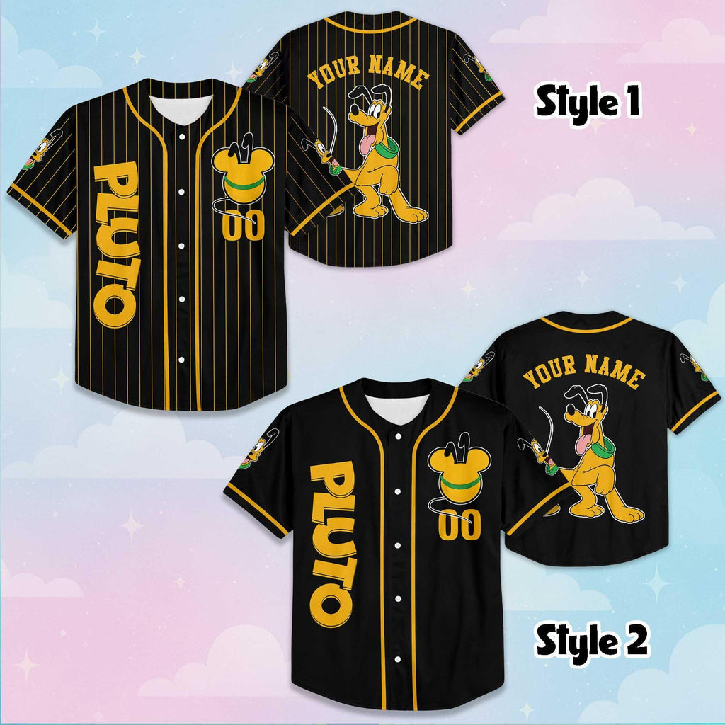 Personalized Pluto Baseball Jersey, Custom Disney Mickey and Friends Jersey, Disneyland Baseball Team Matching Outfit, Birthday Gift