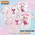 Custom Piglet Baseball Jersey, Personalized Disney Winnie the Pooh Shirt, Disneyland Baseball Team Matching Outfit, Birthday Gift