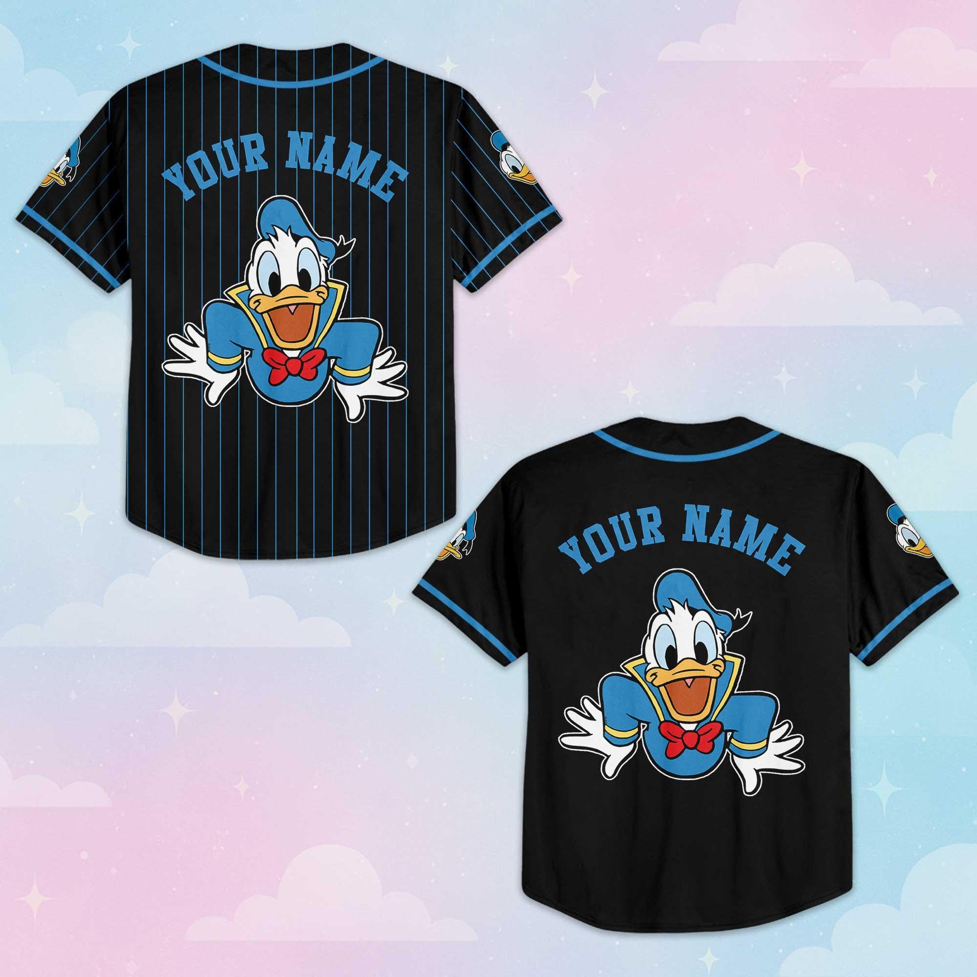 Custom Donald Duck Baseball Jersey, Personalized Disney Daisy Duck Shirt, Disney Baseball Team Outfit, Birthday Gift