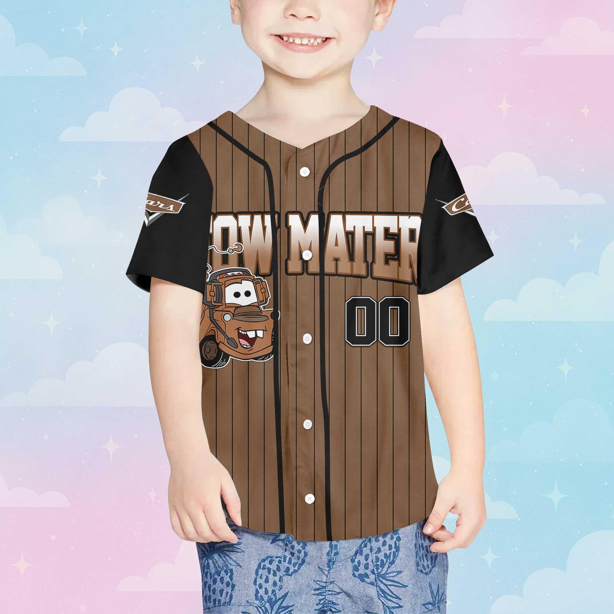 Custom Tow Mater Baseball Jersey, Disney Cars Tow Mater Jersey, Family Matching Outfit, Cute Disney Gift for Kids