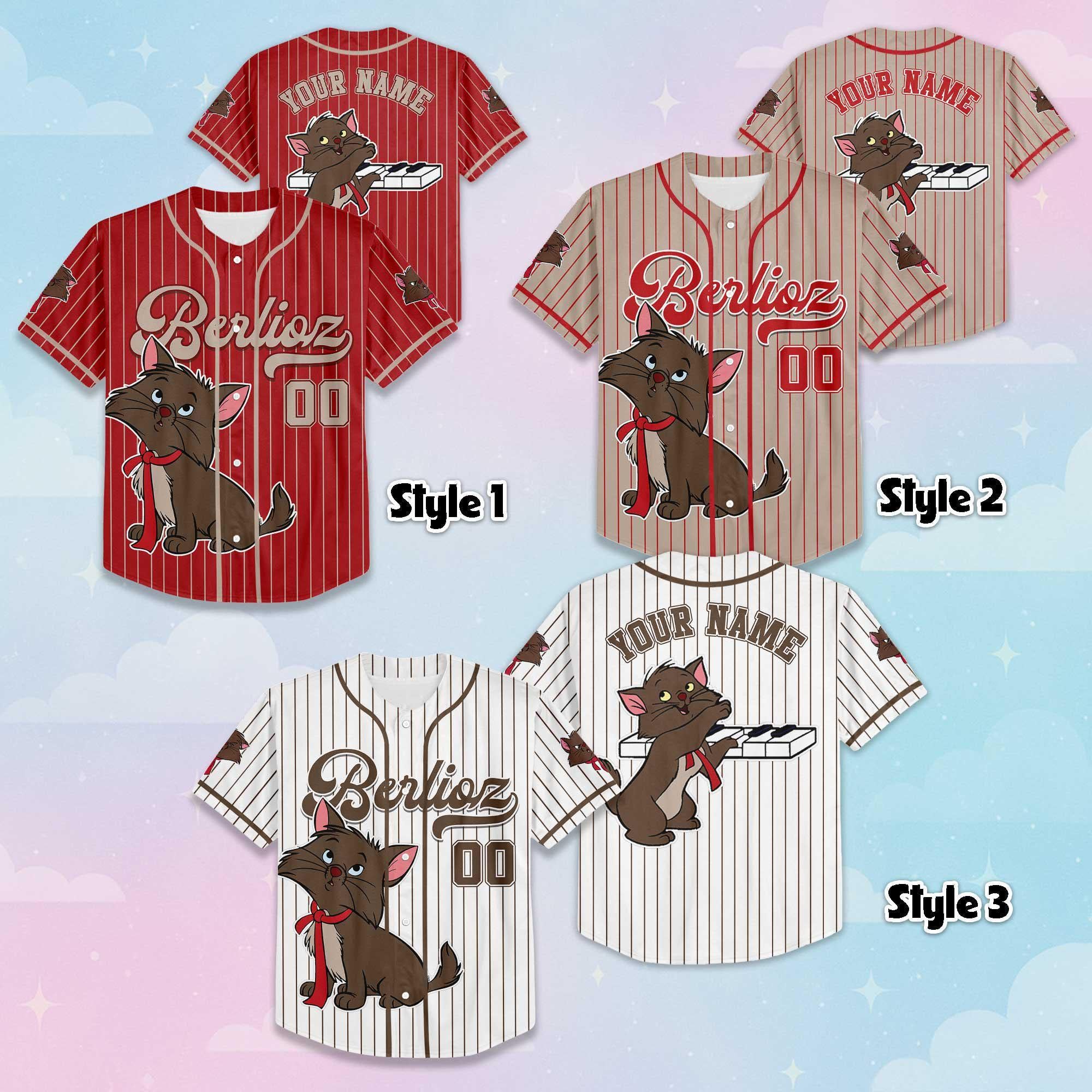 Personalized Berlioz Cat Baseball Jersey, Disney Berlioz Jersey, Disney Jersey for Fans, Disneyland Baseball Team Outfit