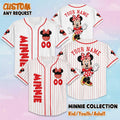 Custom Minnie Mouse Baseball Jersey, Disney Mickey and Friends Jersey for Disney Fans, Disneyland Birthday Gift