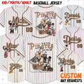 Custom Disney Pirate Crew Mickey & Friends Pirate Simple Stripe, Custom Kids, Youth, Adult Baseball Jersey Sports Outfits For Fans Disney