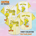 Personalized Tweety Baseball Jersey, Custom Looney Tunes Jersey, Family Matching Outfit, Birthday Gift