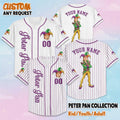 Custom Peter Pan Mardi Gras Baseball Jersey, Personalized Disney Peter Pan Jersey, Adult Disney Baseball Jersey, Gifts For Fans Disney