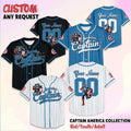 Personalize Captain America Baseball Jersey, Custom Disney Marvel Baseball Shirt, Matching Disney Trip Outfit, Gift for Marvel Fan