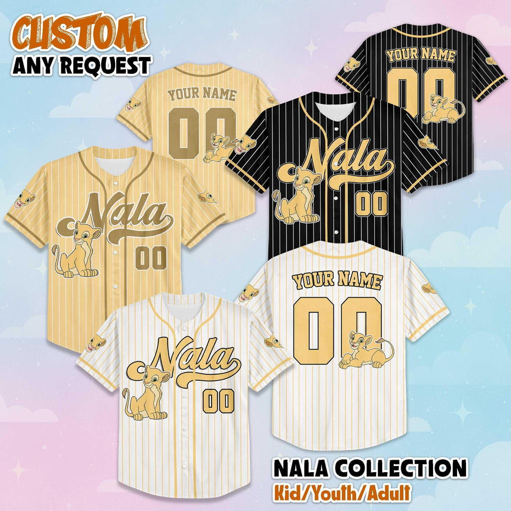 Custom Nala Collection Baseball Jersey, Personalized Disney Lion King Shirt, Disney Jersey for Kids, Youth, Adults & Lion King Fans