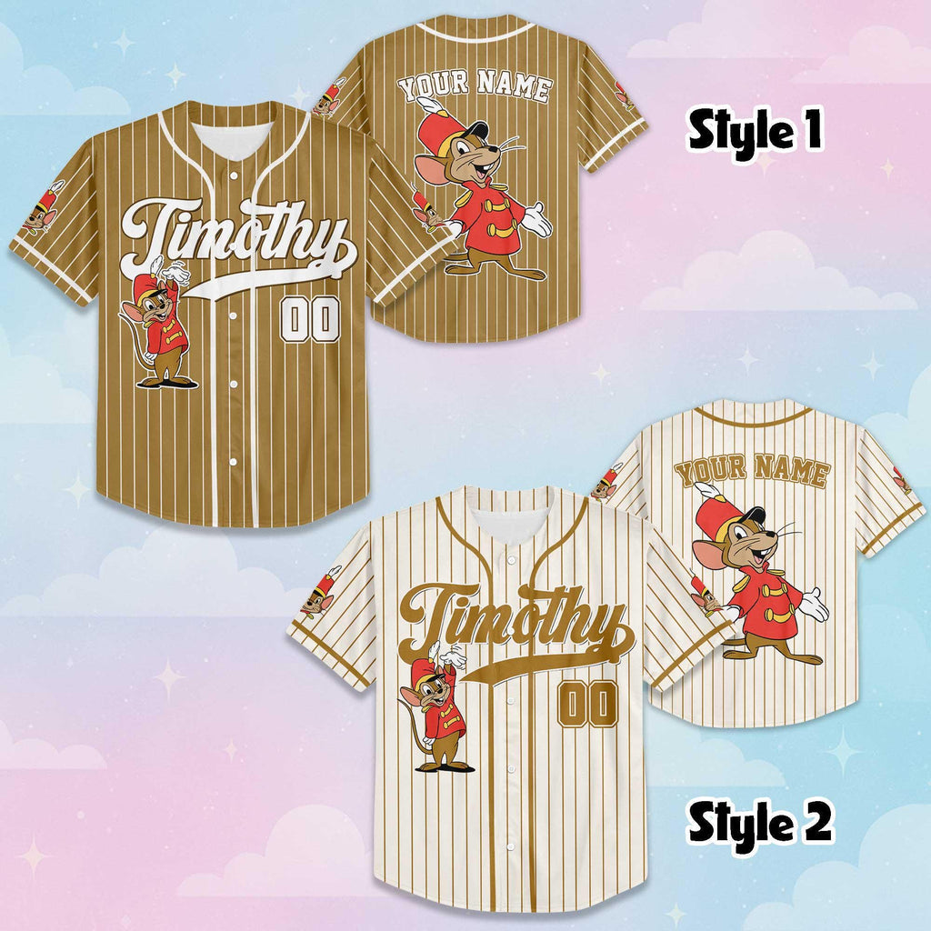 Custom Timothy Q Mouse Baseball Jersey, Disney Dumbo Jersey, Personalized Timothy Q Mouse Shirt, Family Matching Outfit