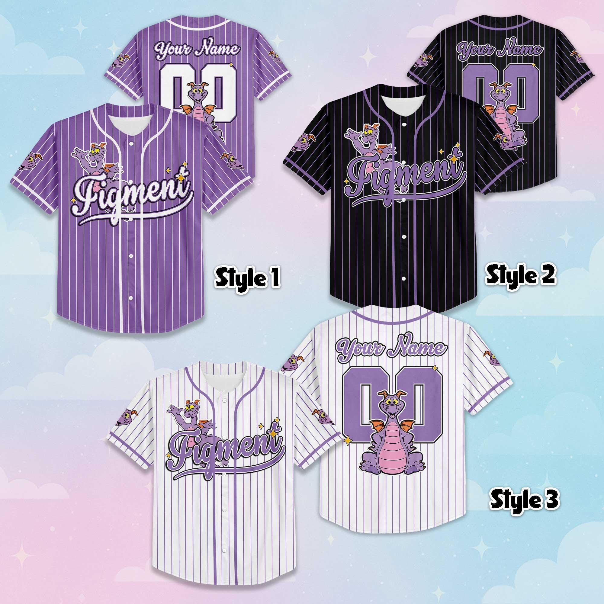Personalized Figment Baseball Jersey, Custom Disney Figment Little Spark Shirt, Matching Disney Trip Outfit, Disney Birthday Gift