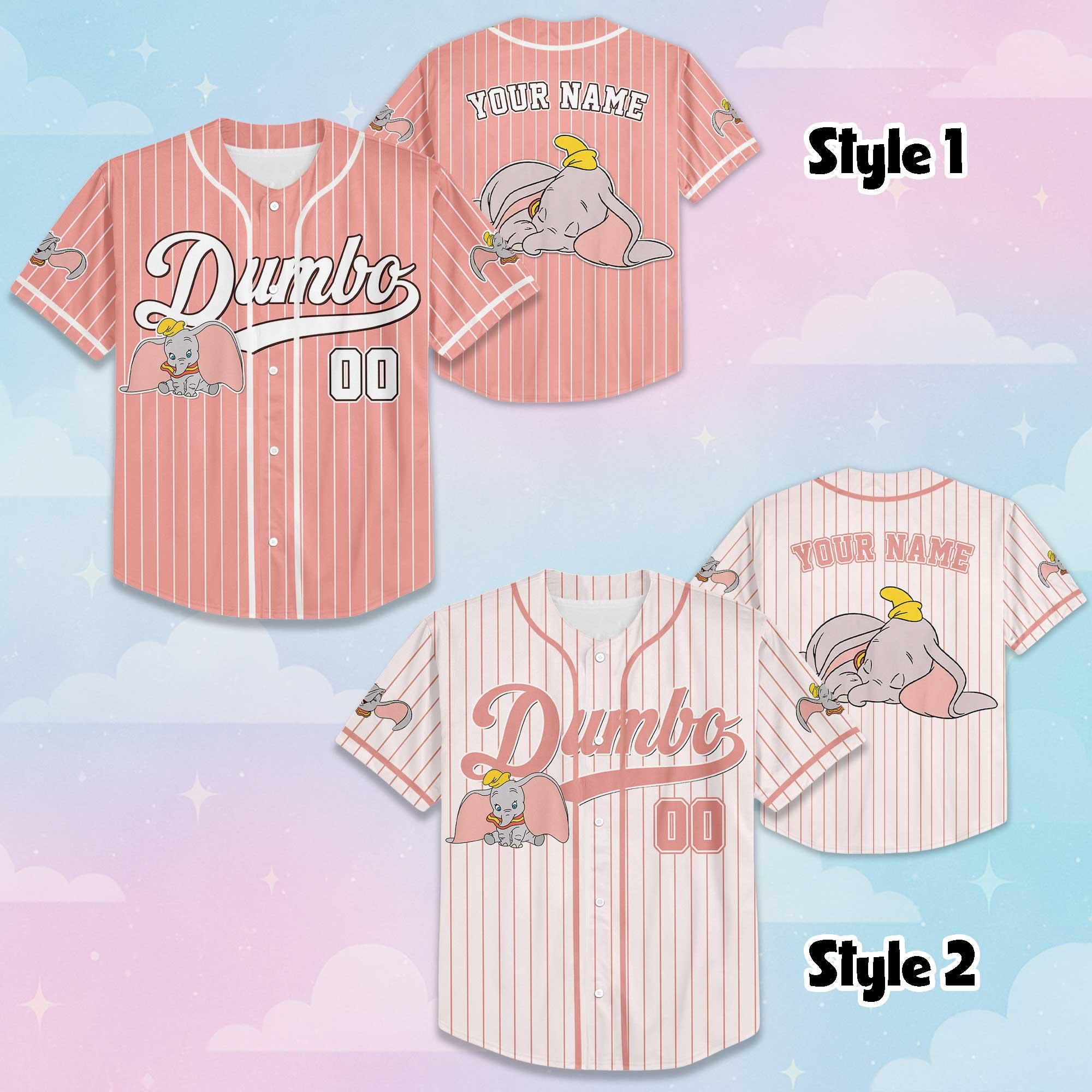 Custom Dumbo Baseball Jersey, Personalized Elephant Jersey, Disney Elephant Character Shirt, Family Matching Outfit, Gift for Disney Fans