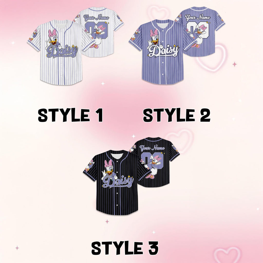 Custom Disney Daisy Duck Collection Baseball Jersey, Disney Daisy Duck Jersey, Disneyland Baseball Team Matching Outfit, Birthday Gift
