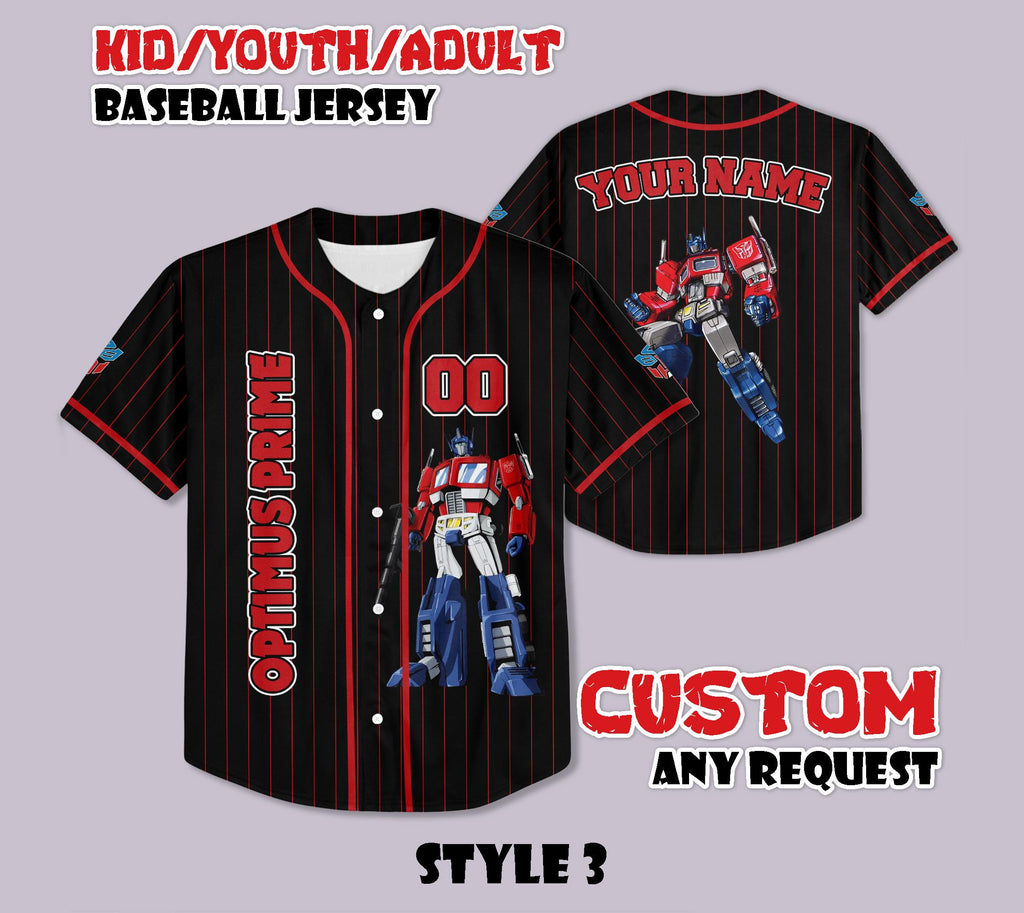 Custom Optimus Prime Baseball Jersey, Vintage Robot Shirt