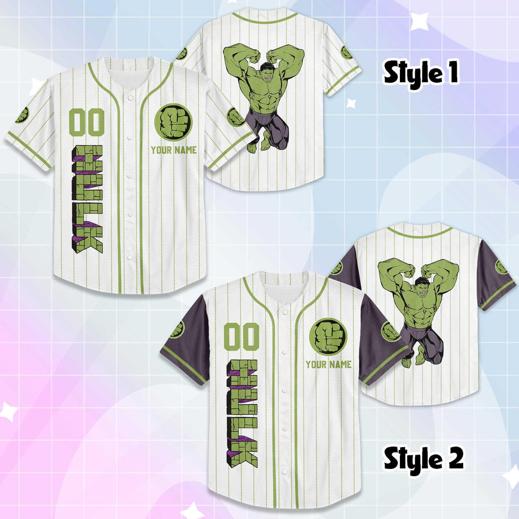 Custom The Hulk Baseball Jersey, Disney The Hulk Baseball Shirt, Matching Disney Trip Outfit, Disney Birthday Gift