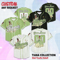 Personalized Tiana Baseball Jersey, Disney Tiana Princess Jersey Shirt, Birthday Gift, Disney Baseball Fan Lover Gift