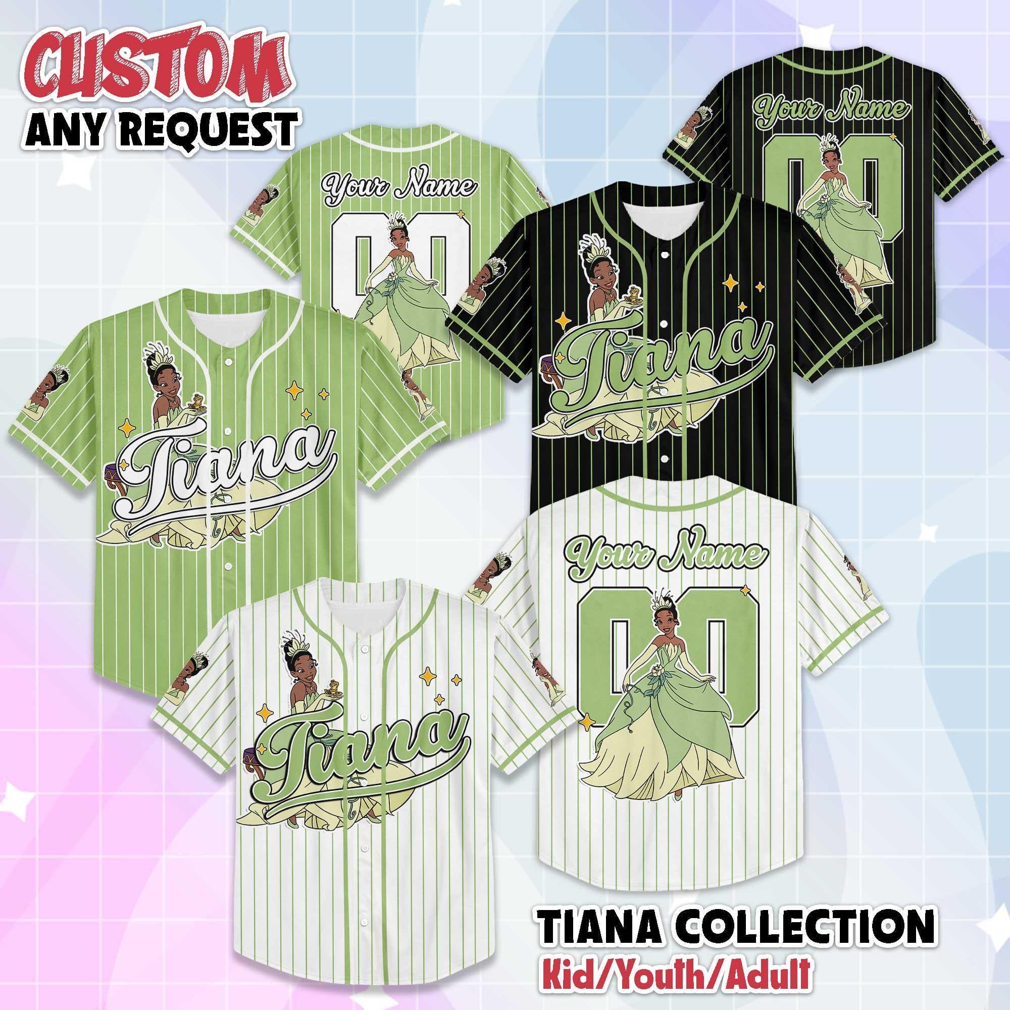 Personalized Tiana Baseball Jersey, Disney Tiana Princess Jersey Shirt, Birthday Gift, Disney Baseball Fan Lover Gift