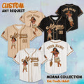 Personalized Disney Moana Baseball Jersey, Custom Moana Jersey for Disney Fans, Disneyland Birthday Gift, Disney Baseball Team Outfit