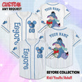 Custom Eeyore Baseball Jersey, Disney Winnie the Pooh Jersey, Personalized Eeyore Shirt, Family Matching Outfit, Gift For Disney Fans