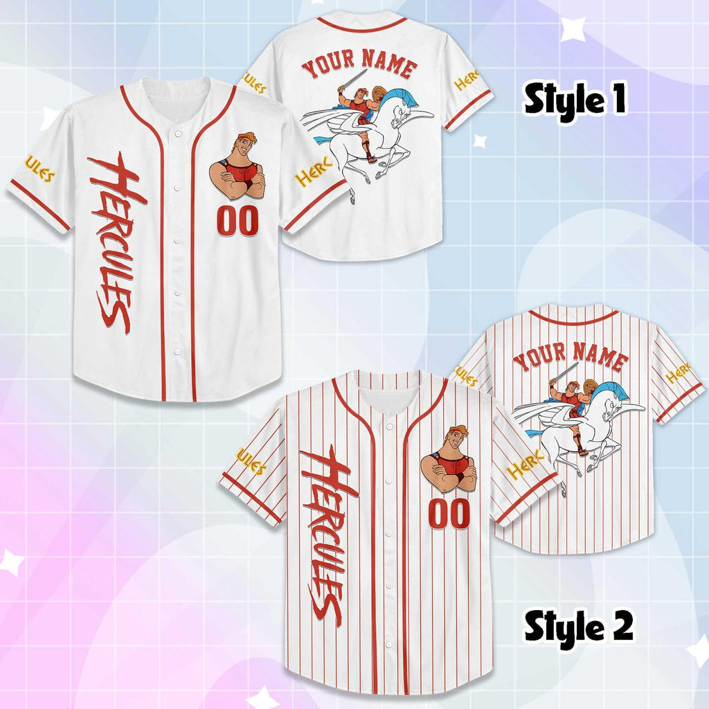 Personalized Hercules Baseball Jersey, Disney Hercules Jersey Shirt, Disney Baseball Jersey Sports Cute Gifts For Fans