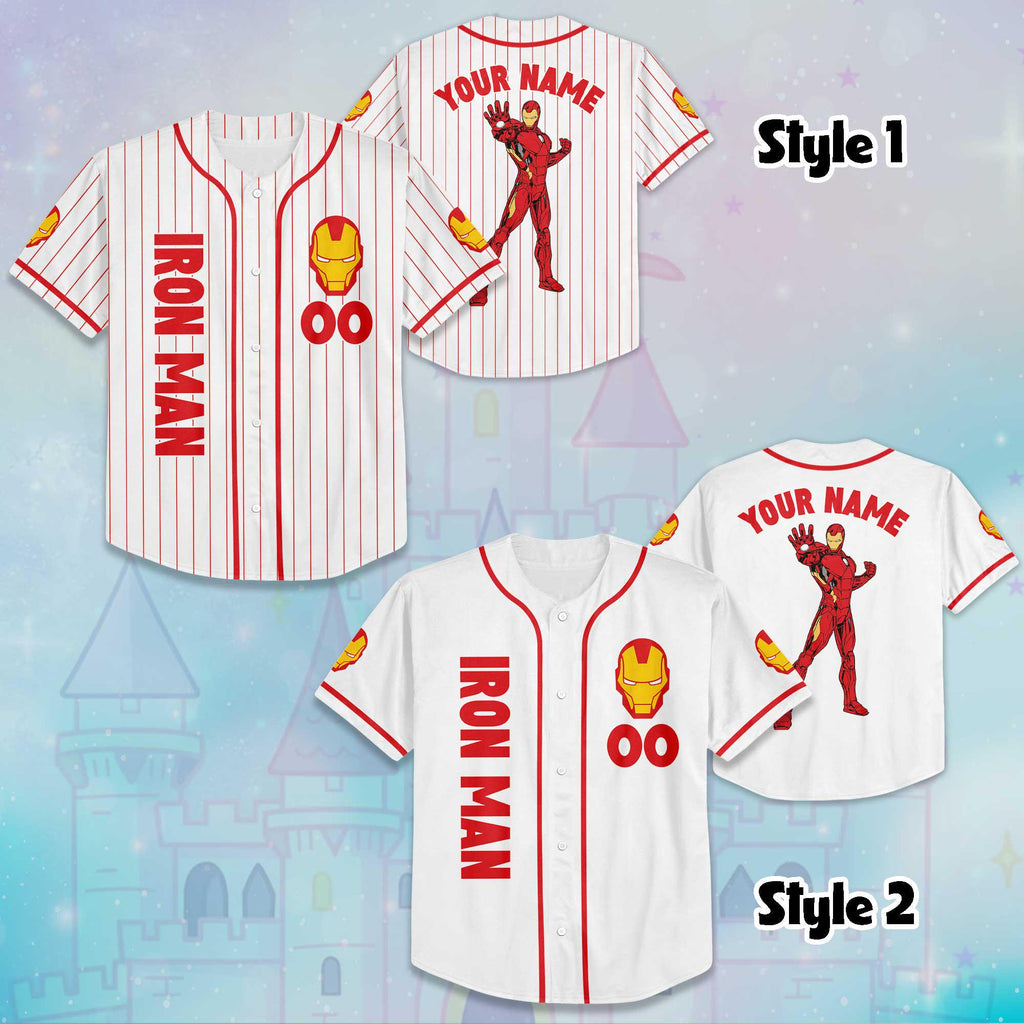 Custom Iron Man Baseball Jersey, Disney The Avengers Iron Man Jersey for Disney Fans, Disney Baseball Team Outfit