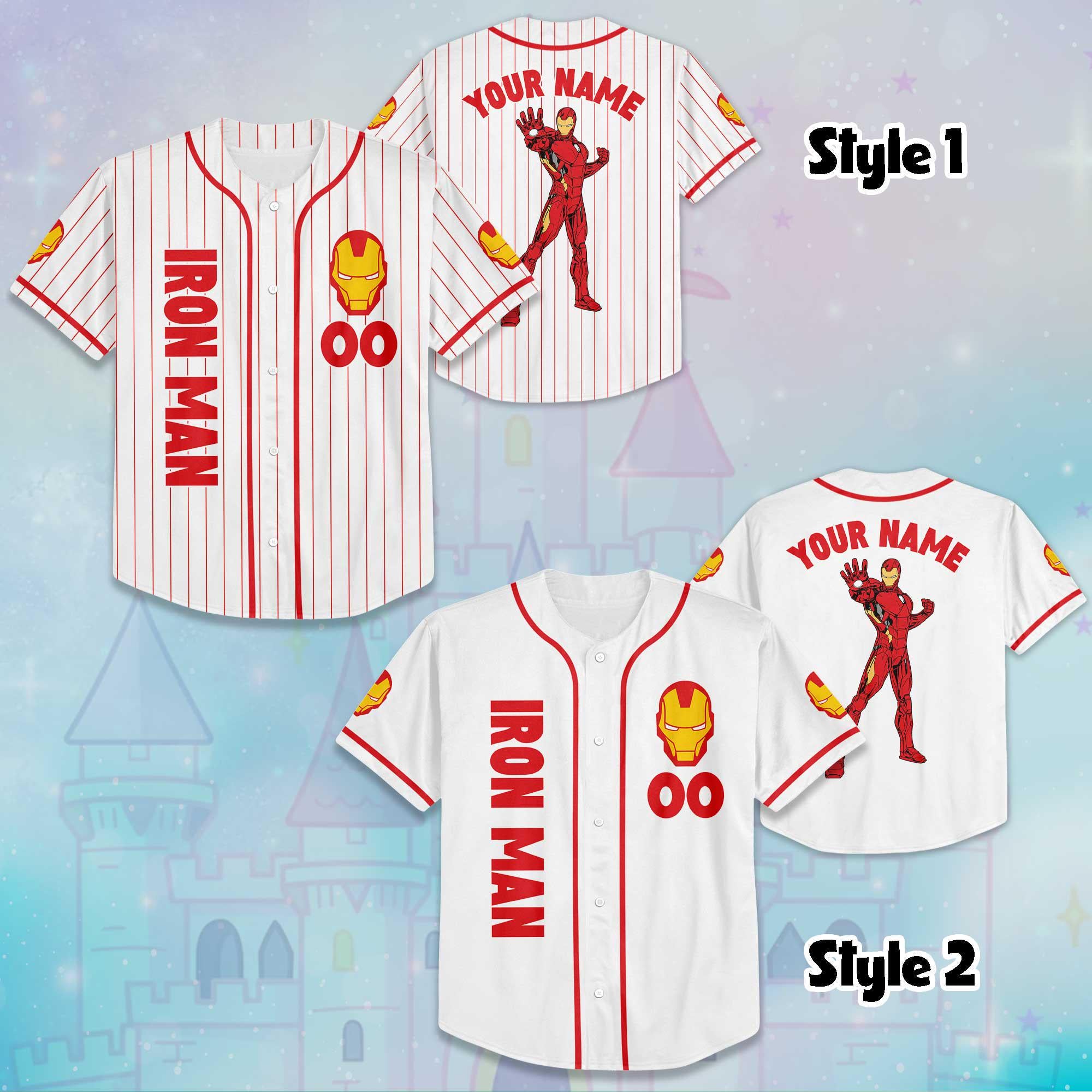 Custom Iron Man Baseball Jersey, Disney The Avengers Iron Man Jersey for Disney Fans, Disney Baseball Team Outfit