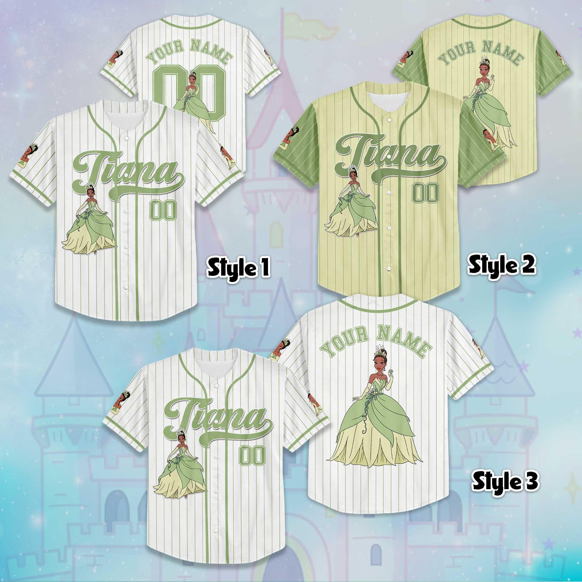 Custom Tiana The Princess and the Frog Baseball Jersey, Disney Princess Tiana Jersey, Disney Baseball Jersey Sports Cute Gifts For Fans