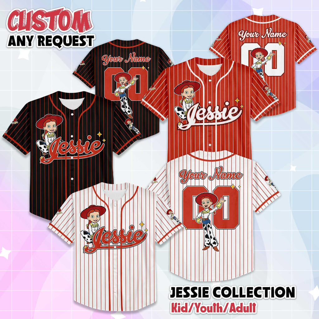 Personalized Jessie Baseball Jersey, Custom Jessie Baseball Shirt, Matching Disney Trip Outfit, Disney Baseball Team Shirt