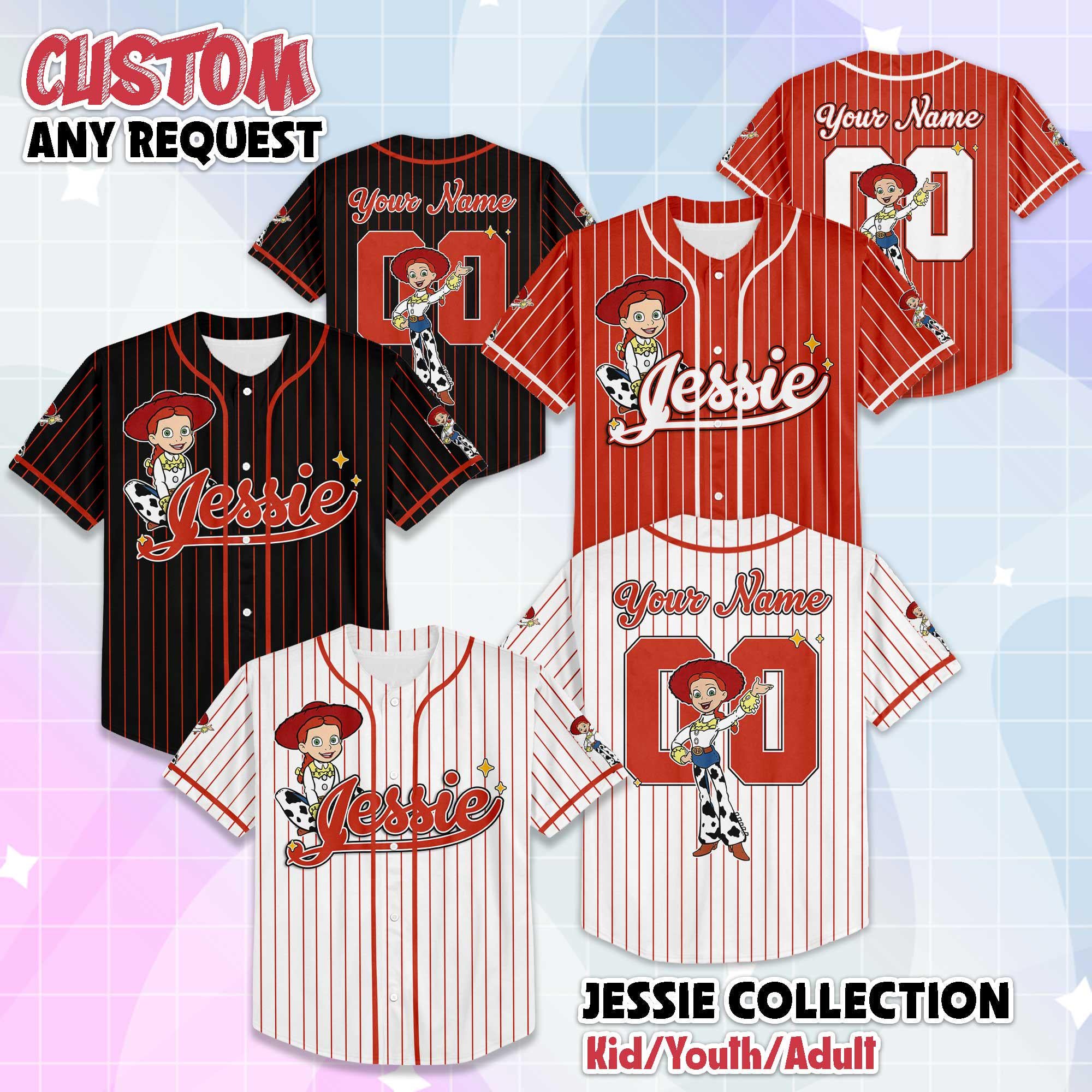 Personalized Jessie Baseball Jersey, Custom Jessie Baseball Shirt, Matching Disney Trip Outfit, Disney Baseball Team Shirt