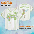 Personalized Tinker Bell Baseball Jersey, Disney Tinker Bell Jersey, Adult Disney Baseball Jersey Sports Cute Gifts For Fans Disney