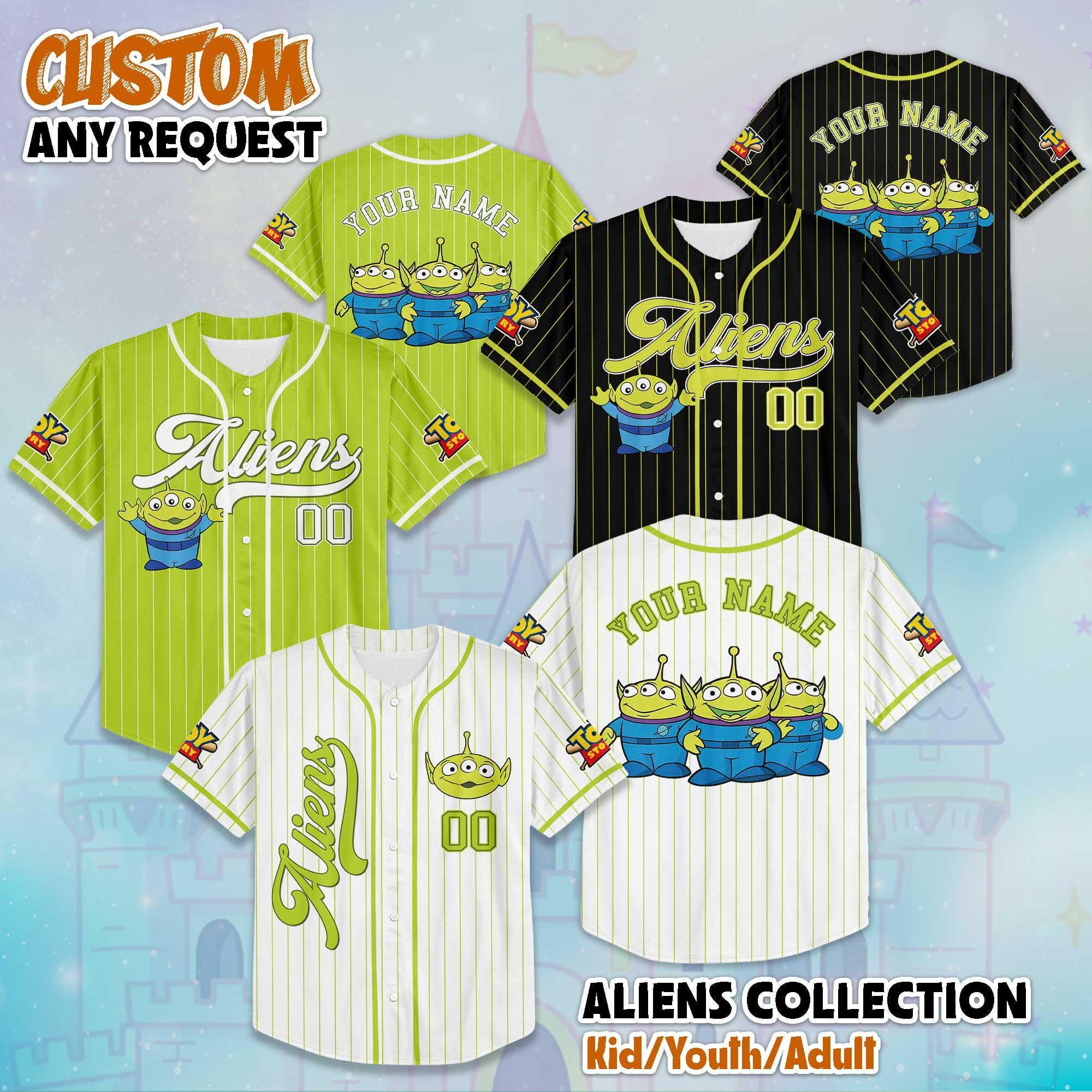 Custom Aliens Baseball Jersey, Toy Story Inspired, Sports Gift