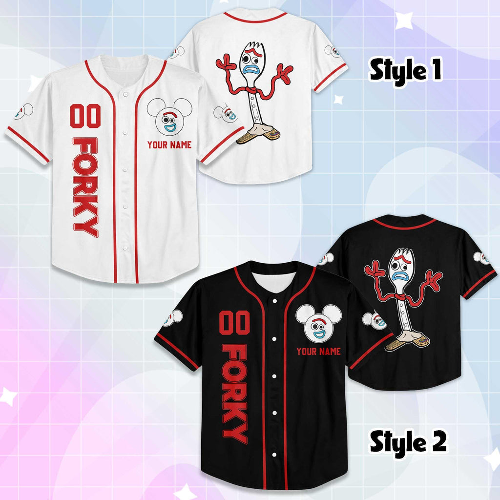 Custom Forky Toy Story Baseball Jersey, Personalized Disney Toy Story Forky Jersey Shirt, Disney Baseball Jersey, Gifts For Fans