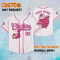 Custom Cheshire Cat Baseball Jersey, Personalized Disney Alice in Wonderland Cheshire Cat Jersey for Disney Fans, Disneyland Birthday Gift
