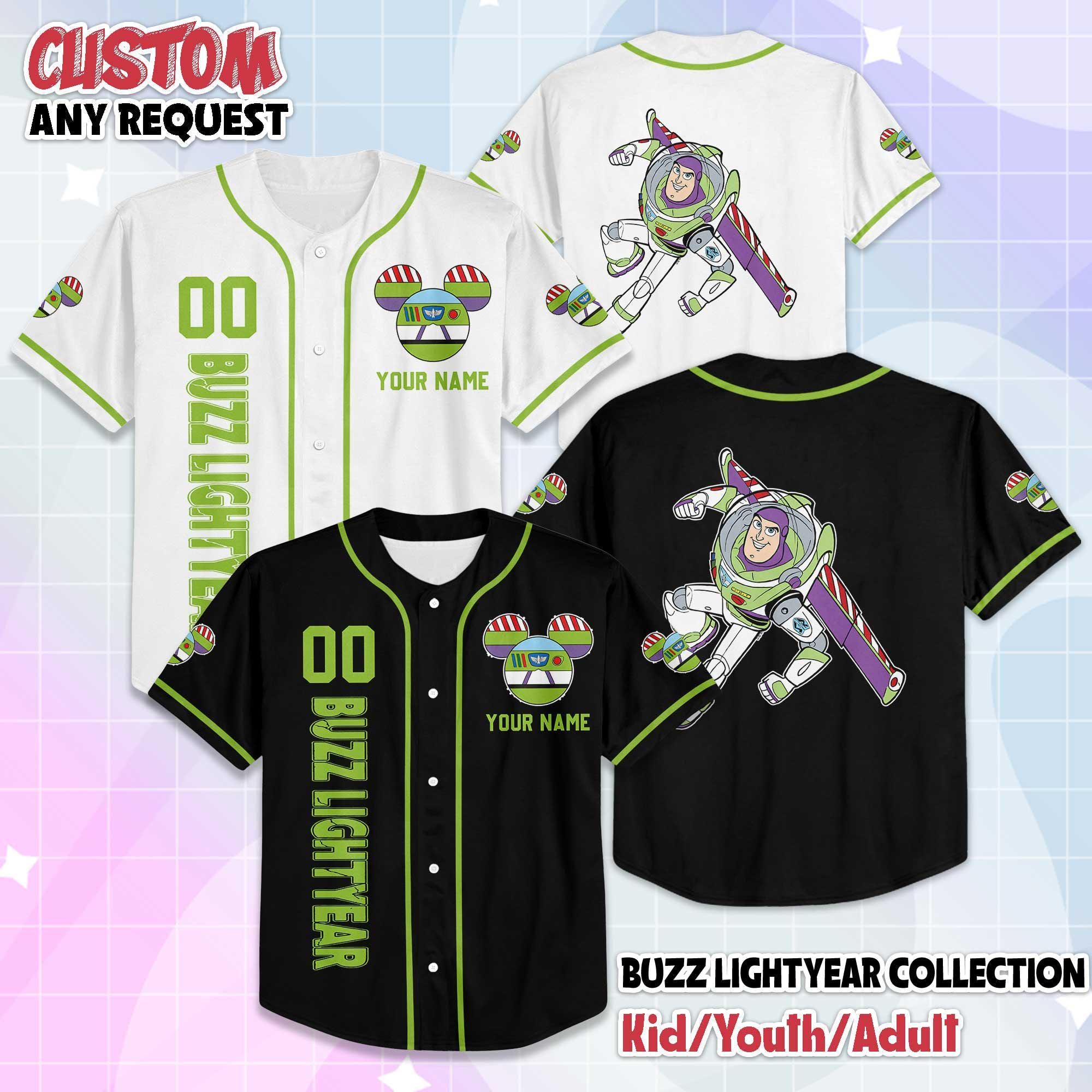 Custom Buzz Lightyear Baseball Jersey, Disney Toy Story Jersey, Matching Disney Trip Outfit, Disney Baseball Team Shirt