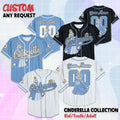 Custom Disney Princess Cinderella Baseball Jersey, Disney Princess Jersey Shirt, Disneyland Matching Outfit, Gift for Disney Fans