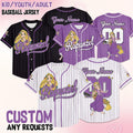 Custom Disney Princess Rapunzel Baseball Jersey, Disney Tangled Baseball Jersey for Kids, Youth & Adults, Matching Disney Game Day