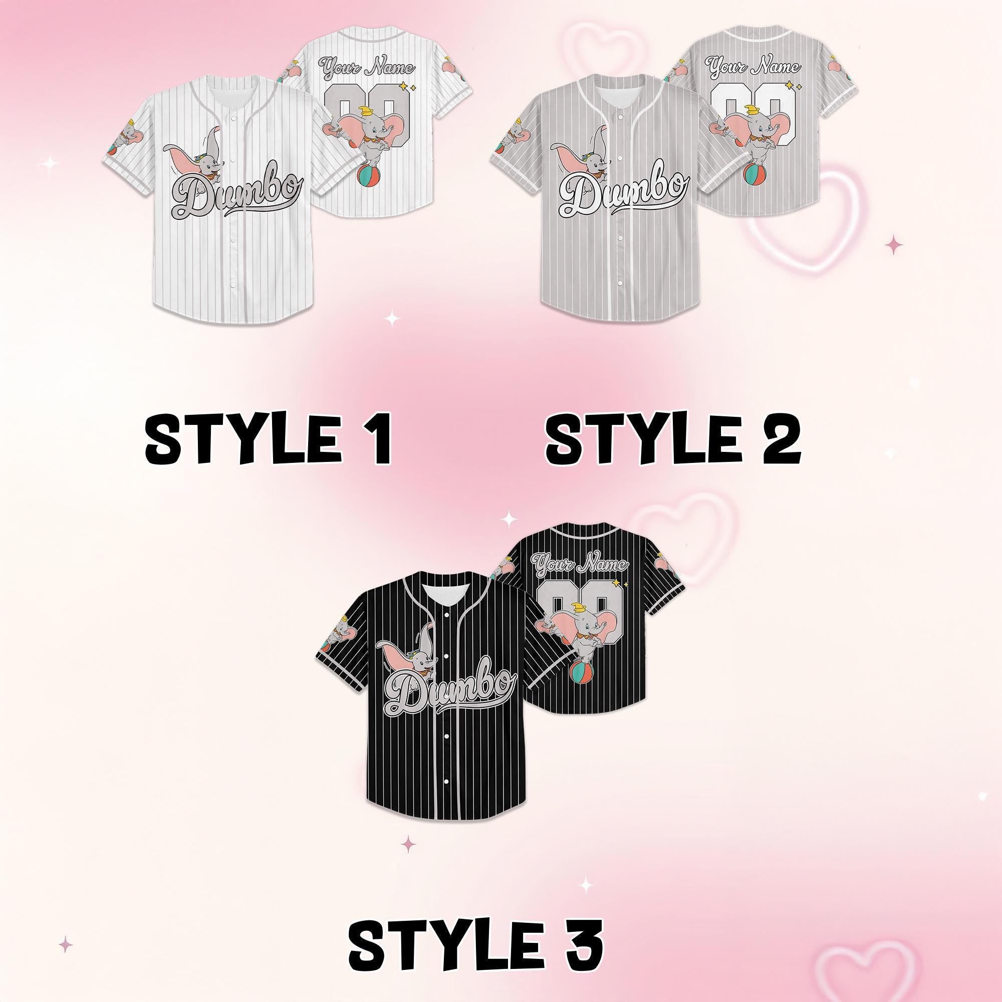 Personalized Disney Dumbo Baseball Jersey, Disney Baseball Jersey Sports Team, Funny Birthday Gifts For Fans, Elephant Disney Jersey