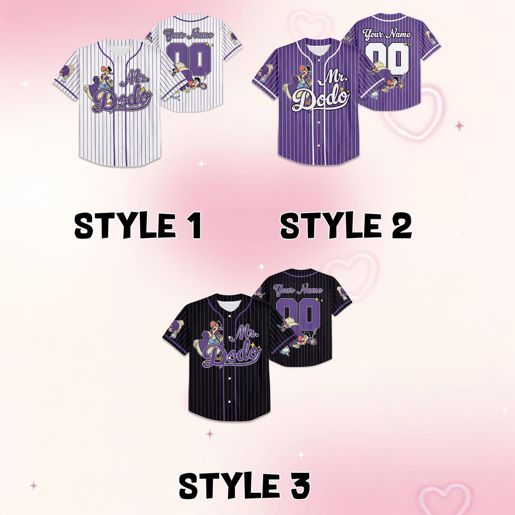 Custom Disney Mr Dodo Alice in Wonderland Collection Baseball Jersey, Disney Jersey, Disneyland Baseball Team Matching Outfit, Birthday Gift