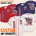 Custom Disney 4th Of July Mickey Baseball Jersey, Disneyland 4th Of July Jersey, 4th July Family Matching Jersey, Happy Independence Day