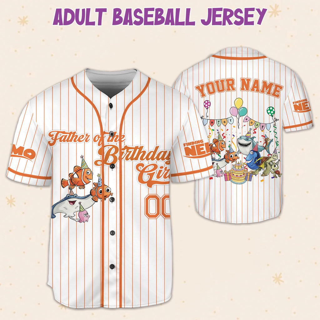 Personalized Finding Nemo Birthday Baseball Jersey, Disney Nemo Baseball Shirt, Matching Disney Trip Outfit, Disneyland Birthday Gift