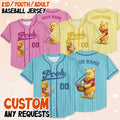 Custom Winnie The Pooh Easter Baseball Jersey, Disney Winnie The Pooh Easter Egg Jersey, Pooh Kid Youth Adult Baseball Jersey.