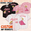 Custom Aurora Princess Coquette Baseball Jersey, Custom Sleeping Beauty‘s Aurora Jersey Shirt, Disney Baseball Team Outfit